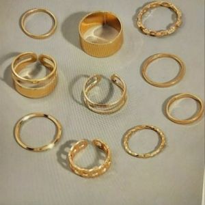 10 piece gold colored rings